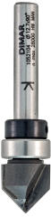 Фреза Dimar 1052103 V паз 45° гр. по шаблону D12,7x12,7 L52 Z хвостовик 6