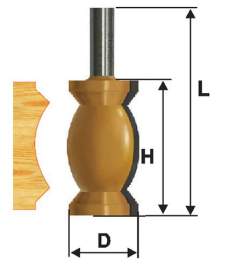 Фреза кромочная фигурная Ф31,8Х57,2 мм, хвостовик 12 мм Энкор 46422