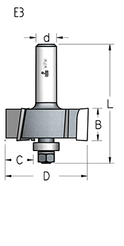 Фреза WPW E320323 четверть 3,2 мм для твердых материалов Z3 D19 B12,7 хвостовик 6 (L1-51 мм, L2-12.7 мм, D1-19 мм, D2-6 мм)