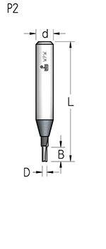 Фреза WPW P210153 пазовая монолитный резец D1,5 B5 хвостовик 6 (L1-44 мм, L2-5 мм, D1-1.5 мм, D2-6 мм)