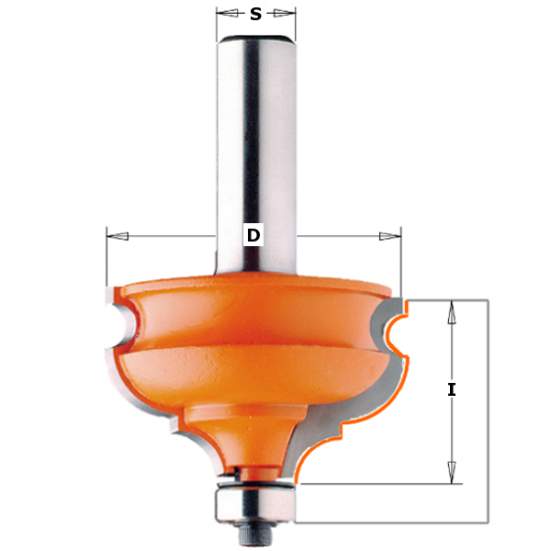 СМТ Фреза мультипрофильная (Карниз) (нижн. подш.) S=12,7 D=47,5x28,5 856.501.11 (L1- мм, L2-28.5 мм, D1-47.5 мм, D2-12.7 мм)