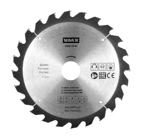 Диск пильный ф200х32 z24    дерево Энкор 512424