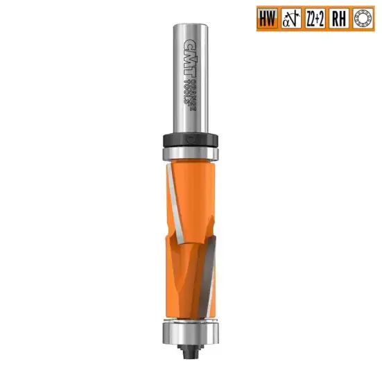 Фреза концевая CMT обгонная с подшипником D=19,0 I=50,8 S=12,0 L=113,0 Z2+2 XTreme 906.690.41B (L1-90 мм, L2-40 мм, D1-14 мм, D2-8 мм)