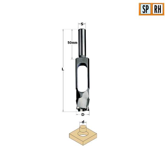 Сверло-пробочник SP 50/62x160 Z=6 d=50 S=16 RH CMT 529.500.31
