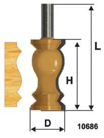 Фреза кром фигурная ф32х57мм хв 12мм Энкор 10686