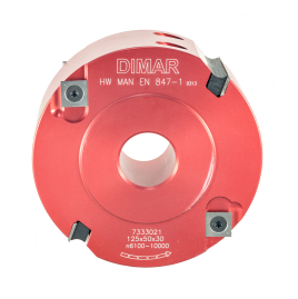 Фреза насадная Dimar 7333021 четвертные прямой рез четверть 50x30мм D125 aluminum Z2+4 корпус алюминий сменные ножи посадка 30