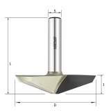 Фреза профильная для фасадов двойной угол Z=2 20гр. D=69.88x15.88x66 S=12 ARDEN 216211