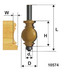 Фреза кромочная фигурная ф25,4х35мм хв 12мм Энкор 10574