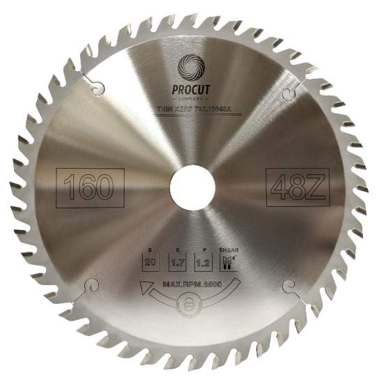 Пила ультратонкая для продольного и поперечного реза 160x20x1.7/1.2 Z=64 PROCUT 797.1602064A