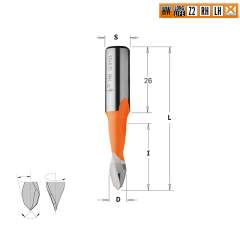 Сверло HW для присадочного станка 5x27x57,5 Z=2 S=10x26 LH CMT 313.050.42