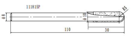 Фреза пазовая круглый нос (пальчиковая) R=5 D=10xH30x110 S=8 PROCUT 111815P (L1-110 мм, L2-30 мм, D1-10 мм, D2-8 мм)