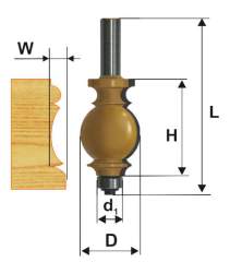 Фреза кромочная фигурная Ф25,4Х34,9 мм, хвостовик 12 мм Энкор 46409