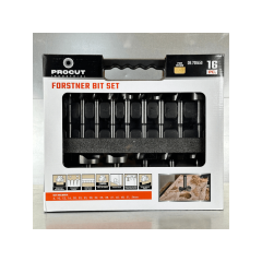 Набор свёрл форстнера HSS 16шт.(6;10;12;16;20;22;25;28;32;35;38;41;45;48;51;54 )S=9.52 L=90 PROCUT DB.700450
