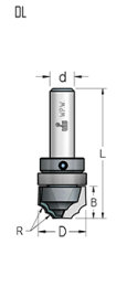 Фреза WPW DL42543 псевдофиленка два радиуса R4,5 D25,4 B16 с подшипником хвостовик 6
