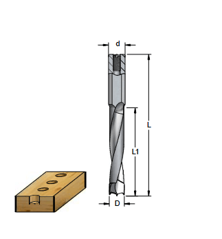 Сверло D4 глухое левое L70 WPW DDB04707L присадка хвостовик 10мм