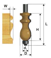 Фреза кромочная фигурная Ф22,2Х41,3 мм, хвостовик 12 мм Энкор 46408