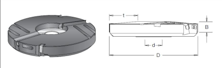 Фреза насадная Dimar 7510101 филенка прямая 58 мм D200x25x58 Z2+2 сменные ножи посадка 30 (L1- мм, L2-25 мм, D1-200 мм, D2-30 мм)