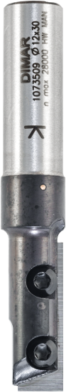 Фреза Dimar 1073509 пазовая врезная D12x30 L77 Z1 сменный нож хвостовик 12 (L1-77 мм, L2-30 мм, D1-12 мм, D2-12 мм)