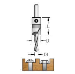 Зенковка HSS WPW AP42595D прямая D25,4 сверло 9,5 с плавной спиралью