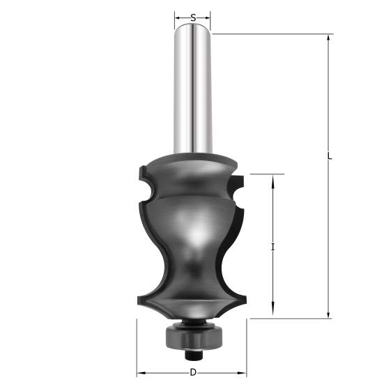 Фреза молдинговая 3 D=31.8x41.3x95 S=12 PROCUT 722.323141 (L1-95 мм, L2-41.3 мм, D1-31.8 мм, D2-12 мм)