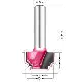 Фреза Декоративный гусёк R=2  Z=2 D=12.7x9.52x40 d1=8.7 S=8 PROCUT 212811P (L1-40 мм, L2-9.5 мм, D1-12.7 мм, D2-8 мм)