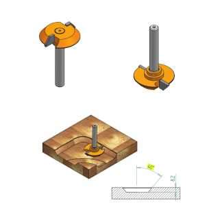 Фреза для выравнивания плоскости Z2 S=8 D=31.75x6x52 R3 RH CMT S901.31701B (L1-70 мм, L2-7 мм, D1-40 мм, D2-8 мм)