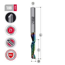 Фреза спиральная для обработки алюминия 5х22х60  Z1 DLC покрытие Woodwork 188.2260.05