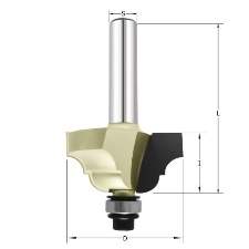 Фреза "Классический римский гусёк" R=6.35 D=38.1x19.1 S=8 (подш. 9.5мм) ARDEN 312831 (L1- мм, L2-19.1 мм, D1-38.1 мм, D2-8 мм)