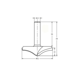 Фреза алмазная филёночная TD-062 D=62x16x69 S=12 Rotis 626212.01