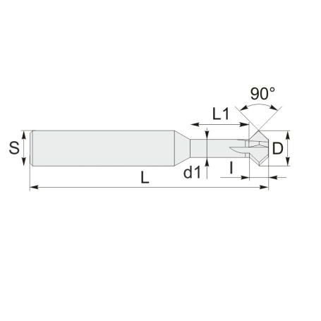 Фреза фасочная GU4-D2.5-F90 (L1-50 мм, L2- мм, D1-2.5 мм, D2-4 мм)