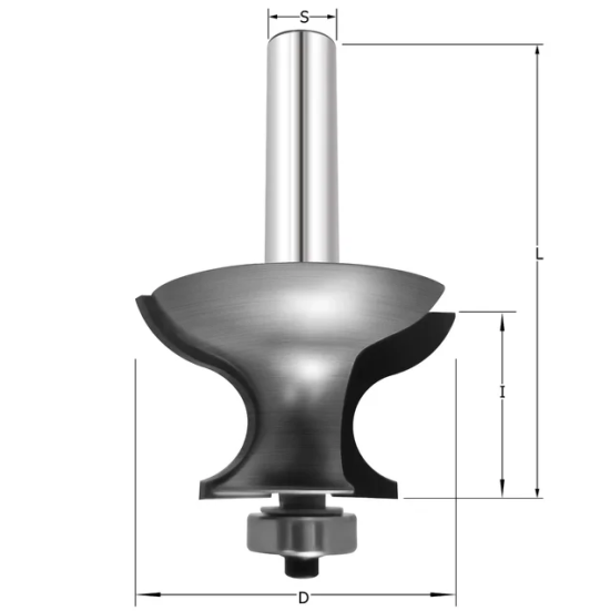 Фреза профильная для столешниц D=50.8x29.3x84.5 S=12 PROCUT 742.315029 (L1-84.5 мм, L2-29.3 мм, D1-50.8 мм, D2-12 мм)
