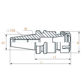 Патрон цанговый BT40-ER25-150 MAS403