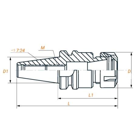 Патрон цанговый BT40-ER25-150 MAS403