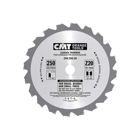 Диск пильный 250x20x2,2/1,4 15° 10° ATB Z=20 CMT 298.250.20H