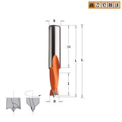 Сверло HW для присадочного станка 10x18x57,5 Z=2+2 S=10x34 RH CMT 361.100.11