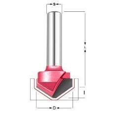 Фреза пазовая для Alucobond 45° Z=2 D=12.7x12.7x45 S=8 PROCUT 157831P (L1-45 мм, L2-12.7 мм, D1-12.7 мм, D2-8 мм)