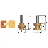 Набор фрез пазо-шиповых Ф38,1Х28,6 мм, хвостовик 8 мм, 2 штуки Энкор 46515 (L1-61 мм, L2-28.6 мм, D1-38.1 мм, D2- мм)
