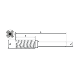 Борфреза с торцевыми зубьями B 06х16 M06 двойная насечка RODMIX 2206160602