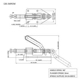 Зажим шатунный с прямым ходом GH-36092M, усилие 181 кг, ход 32 мм Woodwork