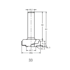 Фреза алмазная филёночная TD-081 D=34x10x63 S=12 Rotis 813412.01