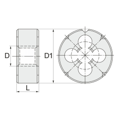 Плашка круглая для метрической резьбы M6X1.0 (Р6М5) RODMIX 1671060010