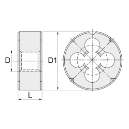 Плашка круглая для метрической резьбы M6X1.0 (Р6М5) RODMIX 1671060010