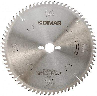 Пила Dimar 2715.301.31 алмазная D300x30x3,2 Z60 для форматно-раскроечного станка