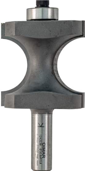 Фреза Dimar 1243179 катушка R9,5 D35x34 L84 подшипник, хвостовик 12 (L1-84 мм, L2-34 мм, D1-35 мм, D2-12 мм)