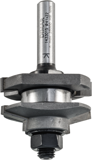 Фреза комплект Dimar 1433015 ФАСАД кантри  D41x22 L70 подшипник, хвостовик 8 (L1-70 мм, L2-22 мм, D1-41 мм, D2-8 мм)