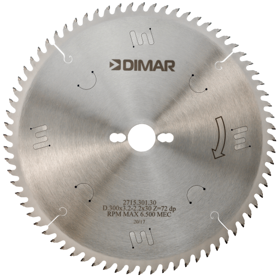 Пила Dimar 2715.301.30 алмазная D300x30x3,2 Z72 для форматно-раскроечного станка