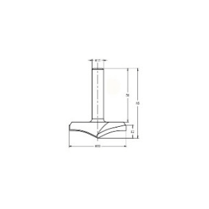 Фреза алмазная филёночная TD-101 D=60x12x65 S=12 Rotis 1016012.02 (L1-65 мм, L2-12 мм, D1-60 мм, D2-12 мм)