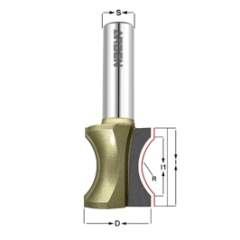 Фреза профильная "Углублённый шар" Z=2 R=4.76 D=25.4x30x70 i1=22.2 S=12 ARDEN 329241