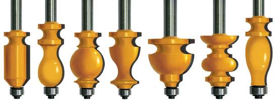 Набор фрез кромочных фигурных, хвостовик 12 мм, 7 штук Энкор 46614 (L1- мм, L2- мм, D1- мм, D2- мм)