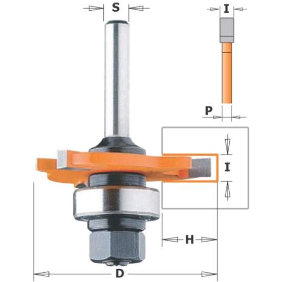 СМТ Фреза пазовая Z3 с державкой (подш. и гайка) S=6,35 D=47,6x4 822.340.11A (L1- мм, L2-4 мм, D1-47.6 мм, D2-6.35 мм)